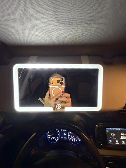 Cosmetic Rechargeable LED Light Mirror for Car Visor